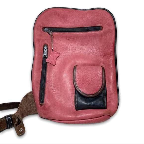 Diagonal Handbags - Vintage Diagonal Women's Pinkish Crossbody Bag Genuine Leather Ajustable Strap